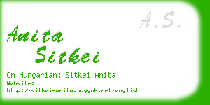 anita sitkei business card
